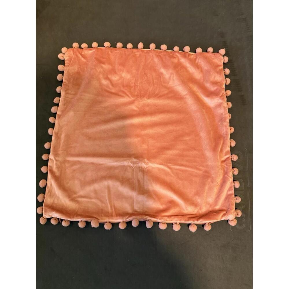 Pink Pom Pom Pillow Cover- Brand New - 18x18 (set Of 2)